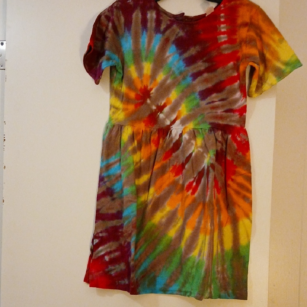 Colorful Tie-Dye Kids Dress
